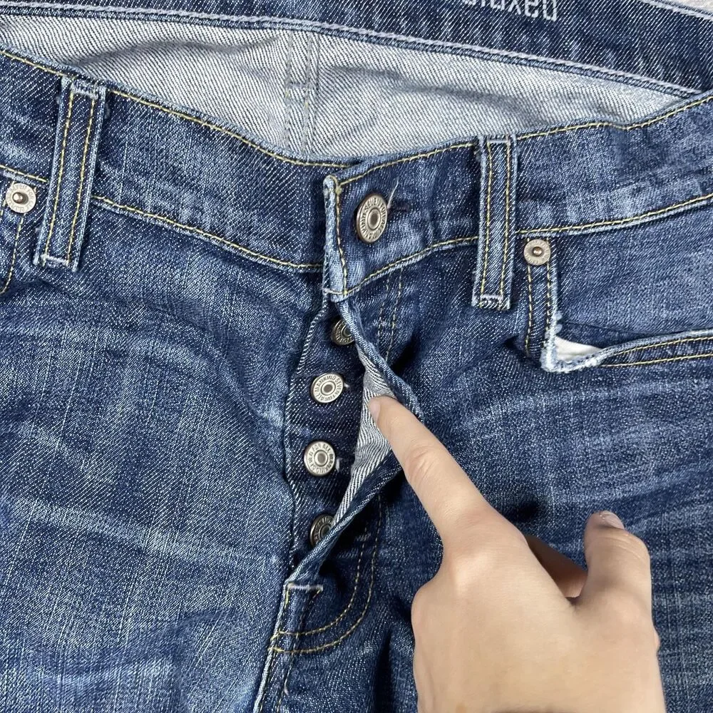 7 For All Mankind Relaxed Jeans Mens 36 Blue Medium Wash Straight Stretch